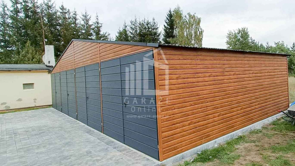 GARAŻ BLASZANY 12m x 6m dwuspad 4x Brama dąb Tarnów ABC