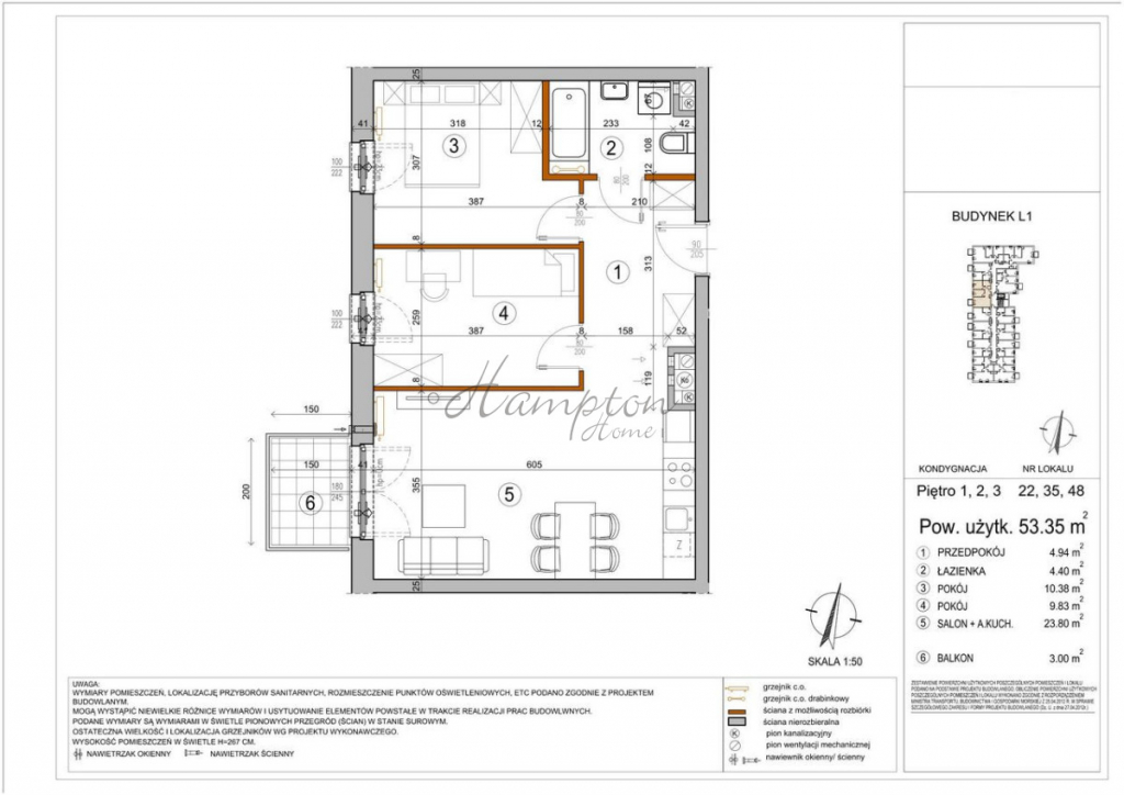 Apartament 53,35 m² |3 Pokoje | Balkon  | Las Rembertów - zdjęcie 2