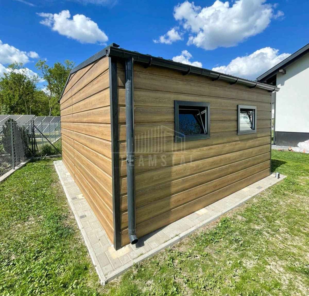 Garaż blaszany 6x5m - brama dwuskrzydłowa - 3x okno dach rynny TS1316 Chełm - zdjęcie 4