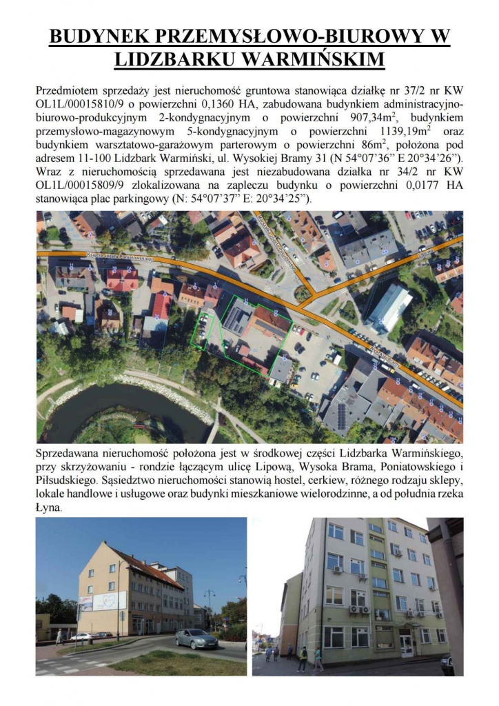 Syndyk sprzeda nieruchomość gruntową w Lidzbarku Warmińskim Barczewo - zdjęcie 1