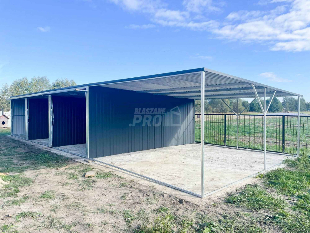 Garaż blaszany 9x6 + wiata 3x6 3x Brama uchylna spad w tył  GP226 Konin - zdjęcie 5