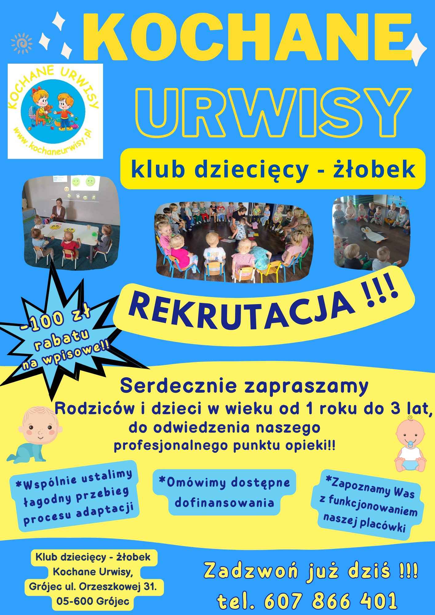 ŻŁOBEK – KLUB DZIECIĘCY KOCHANE URWISY opieka dzienna nad dziećmi 1-3 Grójec - zdjęcie 3