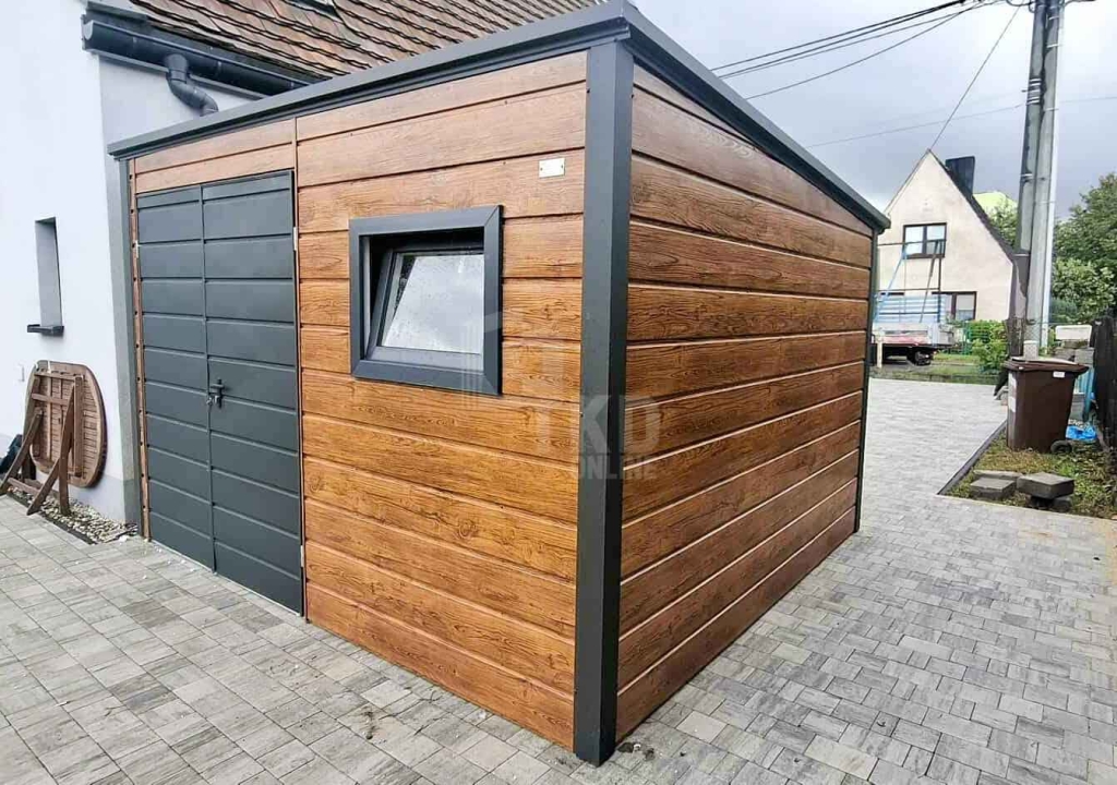 Schowek domek ogrodowy 4x3m brama dwuskrzydłowa okno dach rynny TKD431 Nowy Tomyśl - zdjęcie 3