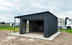 Garaż blaszany 4x6 m - wiata 1m brama drzwi okno dach rynny TKD461 Hajnówka - zdjęcie 7