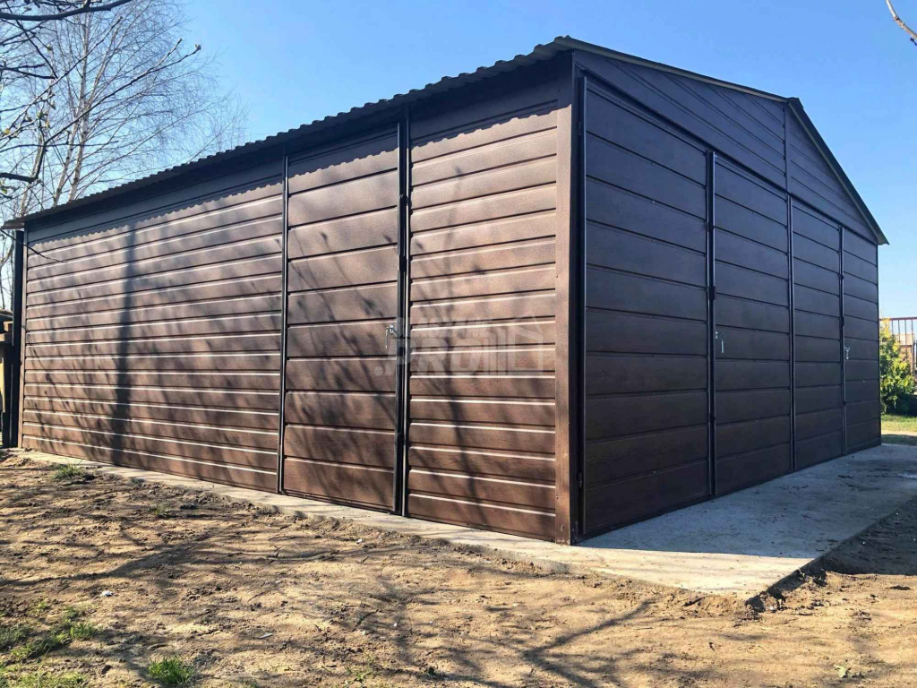 Garaż blaszany 9x6 2x Brama okno drewnopodobny Dach dwuspadowy GP137 Chełm - zdjęcie 5