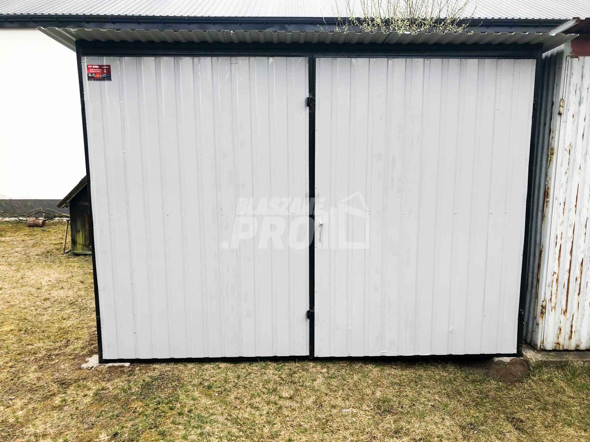 Garaż blaszany 3x5 Brama dwuskrzydłowa Biały  Dach spad w tył GP102 Gorzów Wielkopolski - zdjęcie 3
