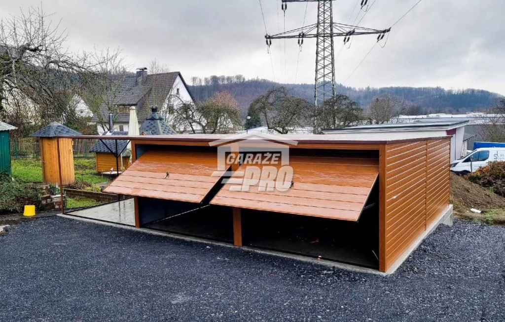 Garaż blaszany 6x6 + 3x6 wiata spad w tył GP132 Września - zdjęcie 7