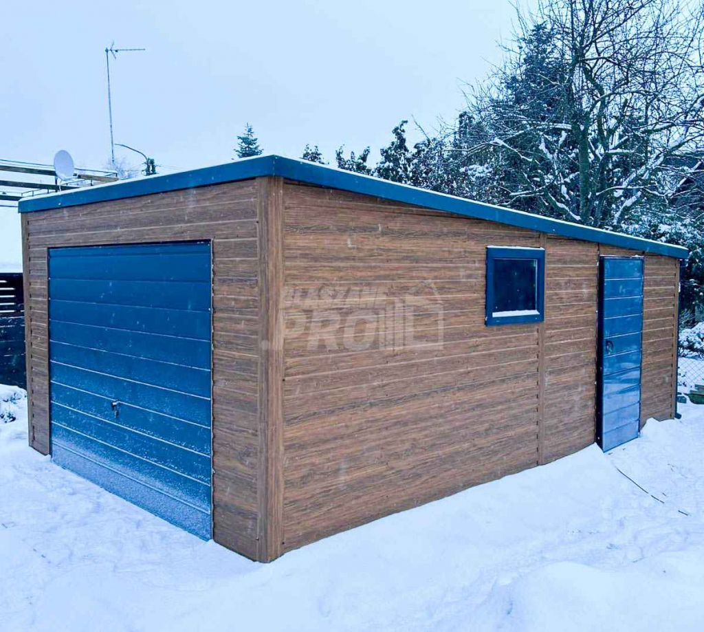 Garaż Blaszany 4x6 Brama uchylna - okno - drzwi dach Spad w tył GP255 Kłodzko - zdjęcie 4