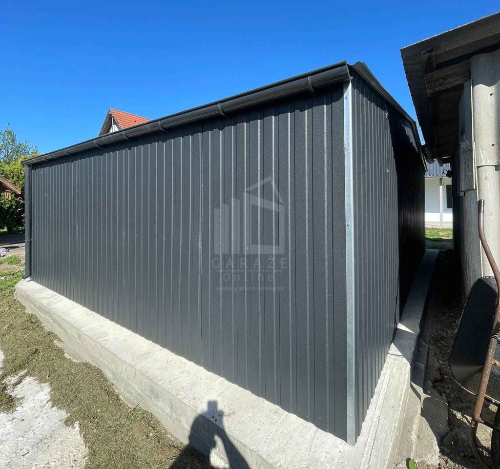 Garaż blaszany 8x6m 2x brama uchylna dach drzwi rynny ID1254 Kwidzyn - zdjęcie 2