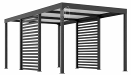 CarPort PREMIUM - Wiata samochodowa 3x5 Antracyt Zabudowa - ID956