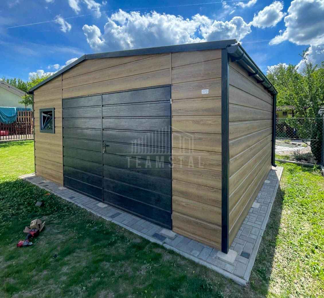Garaż blaszany 6x5m - brama dwuskrzydłowa - 3x okno dach rynny TS1316 Chełm - zdjęcie 5