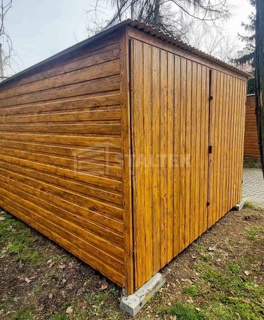 Garaż blaszany 3x5m brama dwuskrzydłowa 2x okno dach ST240 Leszno - zdjęcie 4