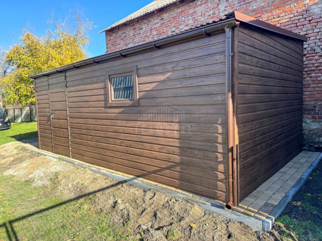 Garaż blaszany 3,5x5m - brama dwuskrzydłowa drzwi okno dach TS1187 Kłodzko - zdjęcie 5