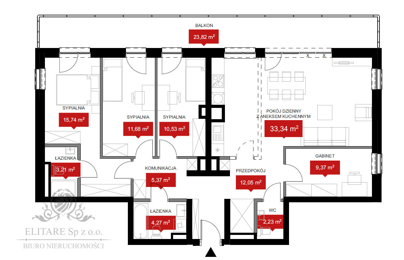 Apartament 108.13m2, 5 pokojowe z balkonem 23,82m2/Reymonta, Wrocław Wrocław - zdjęcie 10