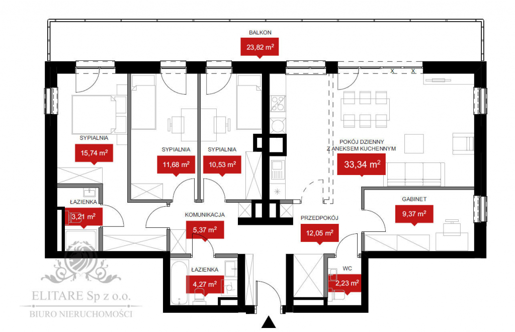 Apartament 108.13m2, 5 pokojowe z balkonem 23,82m2/Reymonta, Wrocław Wrocław - zdjęcie 10