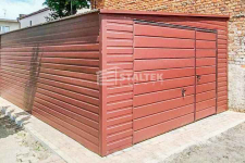 Garaż Blaszany 4,5x7m Brama uchylna - Ciemny Brąz - Dach  ST140 Elbląg - zdjęcie 2