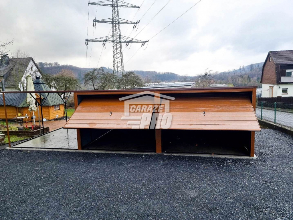Garaż blaszany 6x6 + 3x6 wiata spad w tył GP132 Września - zdjęcie 6