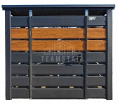 Wiata śmietnikowa 1,5x0,7m Antracyt + jasny orzech - spad w tył TS1106