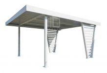 Carport V PREMIUM 4x5m - Wypełnienie panelami Wiata samochodowa ID1199