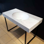 Umywalka łazienkowa owalna zintegrowana z blatem kompozytowym 98x50x10 Bydgoszcz - zdjęcie 7