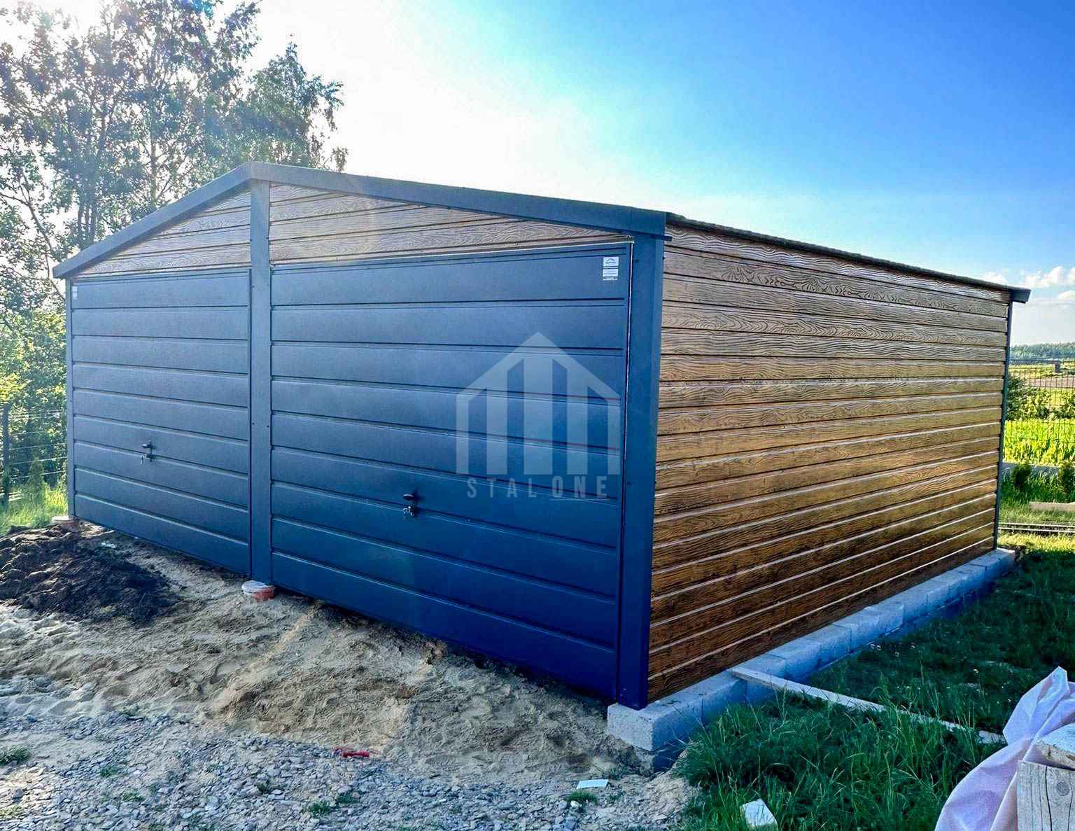 Garaż blaszany 6x5m -  2x brama uchylna - okno - antracyt SO124 Siedlce - zdjęcie 3