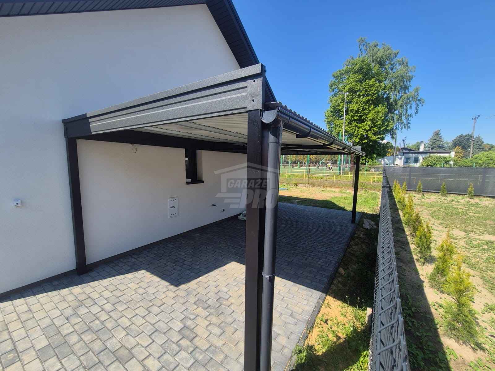 Wiata samochodowa - Carport 3x6m dach spad w bok  ukryty spadek GP720 Międzyrzecz - zdjęcie 5