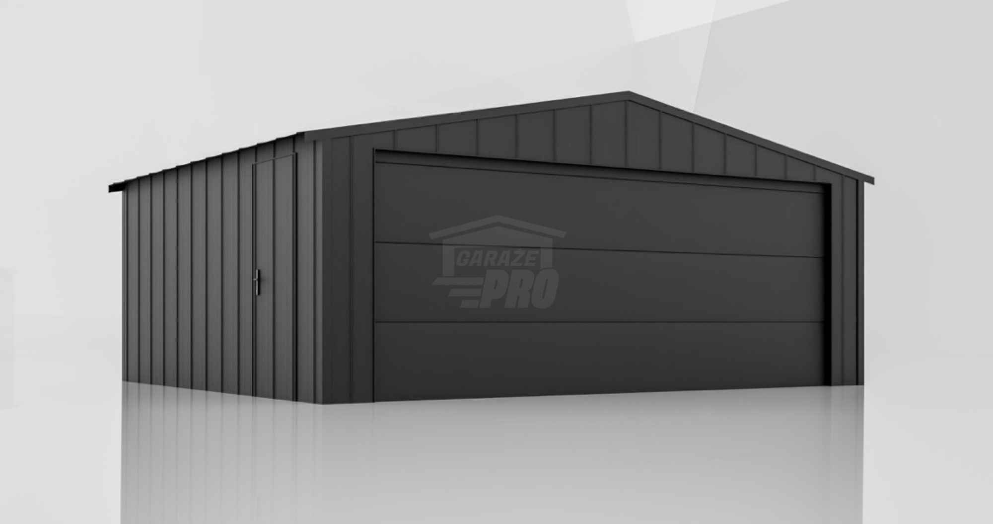 Garaż blaszany 6x4 brama segmentowa drzwi blacha na rąbek dach GP641 Leszno - zdjęcie 2