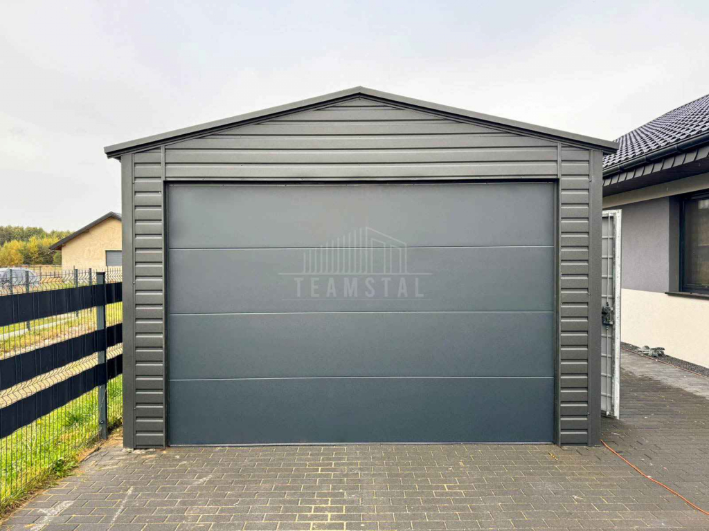 Garaż blaszany 5x6m - brama segmentowa okno drzwi dach  rynny TS1194 Przasnysz - zdjęcie 8
