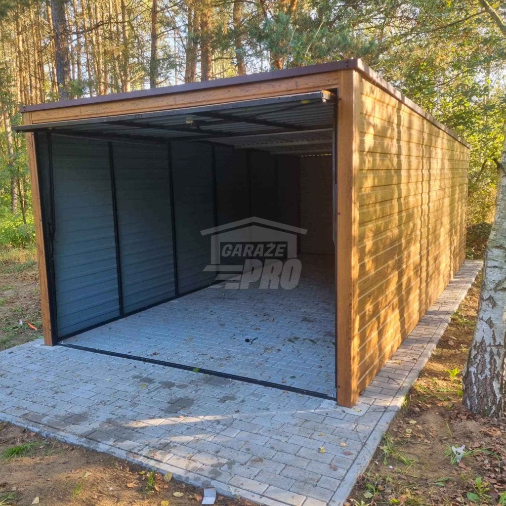 Garaż blaszany 3x6m - brama - drewnopodobny - dach  GP675 Toruń - zdjęcie 2