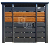 Wiata śmietnikowa 1,5x0,7m Antracyt + jasny orzech - spad w tył TKD394