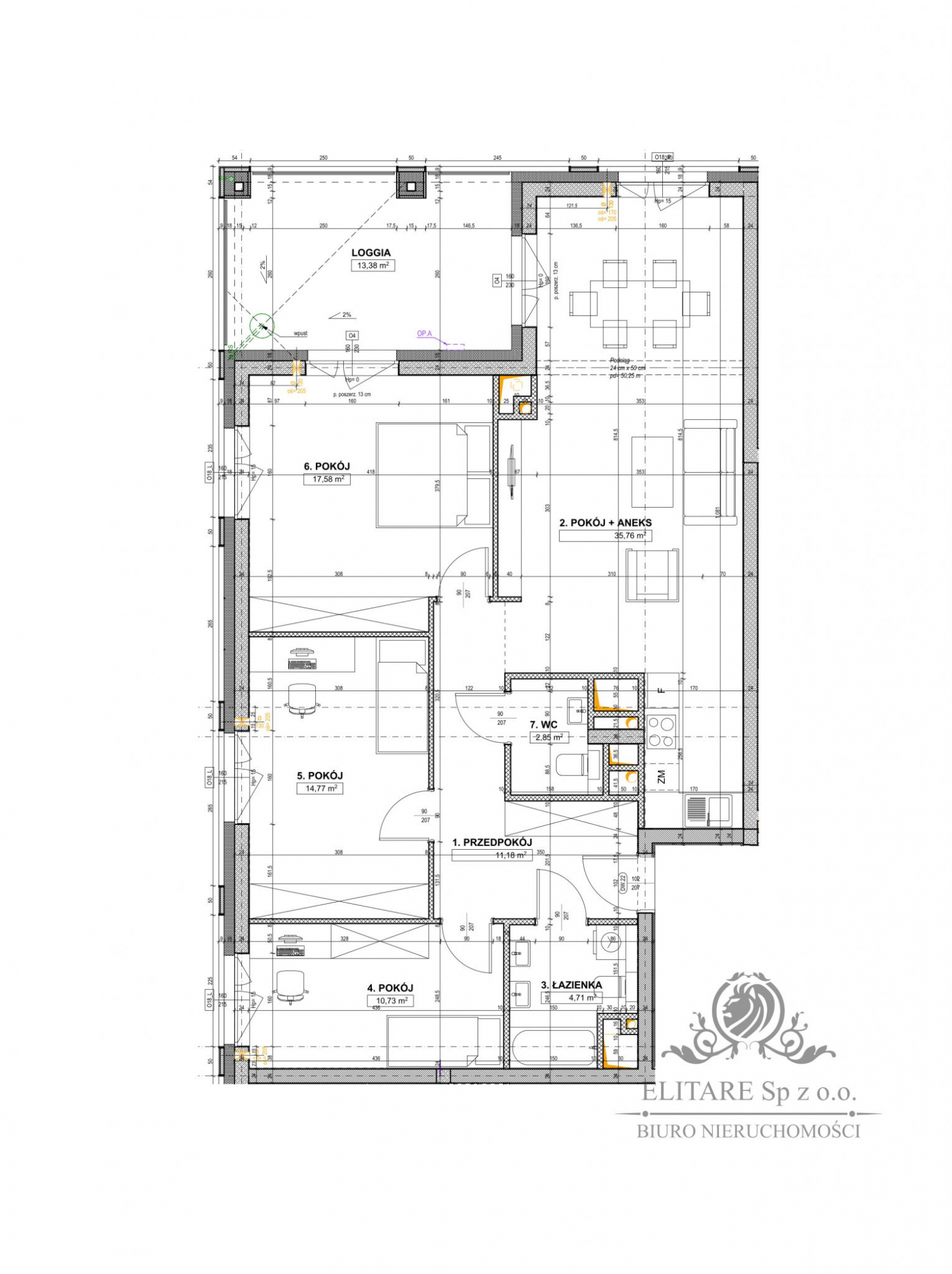 Apartament 4 pok. 97,58 z loggią/Os. Powstańców Śl. obok Sky Tower Wrocław - zdjęcie 2