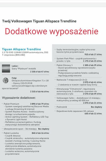 VW Tiguan Allspace 1.5 DSG, 7 os, krajowy Płock - zdjęcie 7