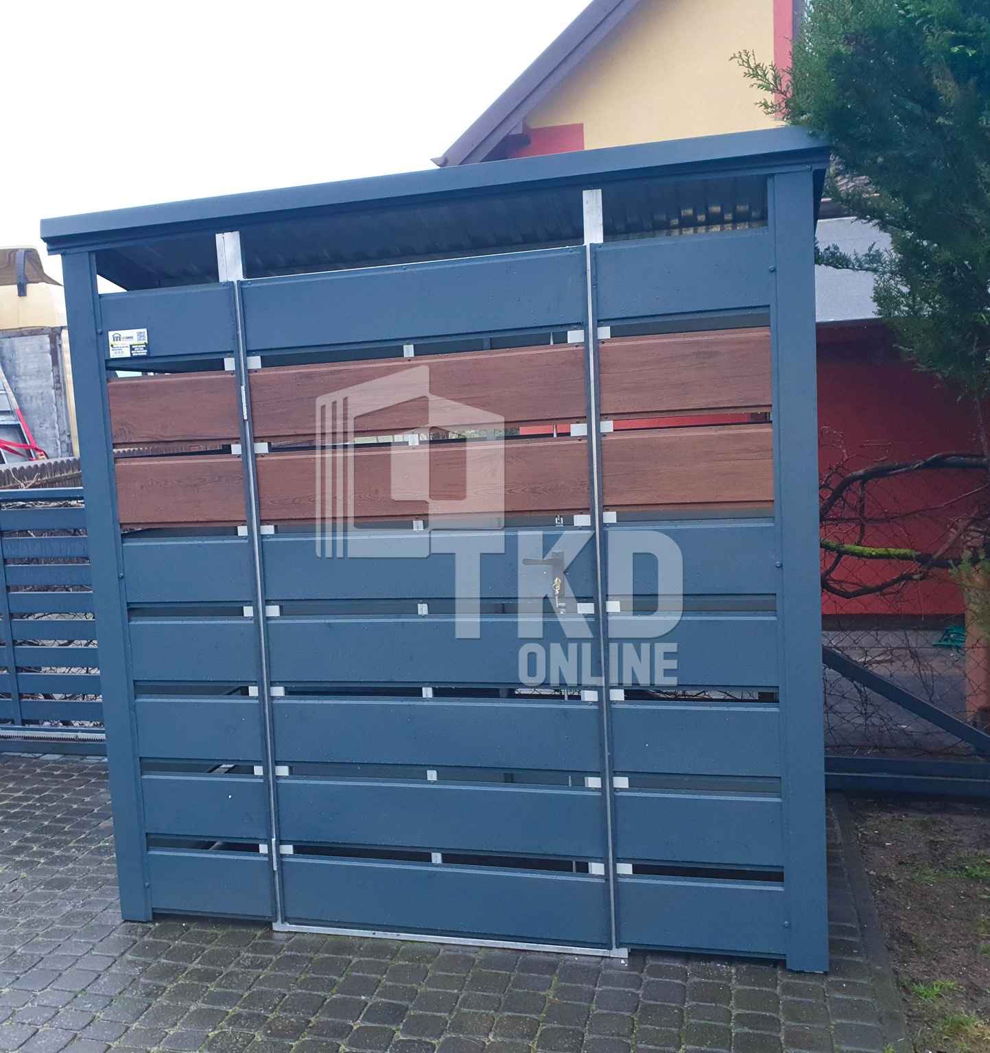 Wiata śmietnikowa 1,5x0,7m Antracyt Schowek ogrodowy na śmieci TKD202 Kalisz - zdjęcie 3