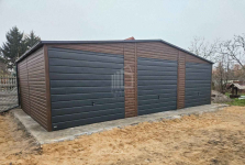 Garaż blaszany 10,5x6m 3x Brama uchylna drzwi rynny dwuspad ID791 Łęczyca - zdjęcie 8