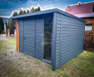 Domek ogrodowy PREMIUM 3x3m wiata   Dekor z lameli  Antracyt  ID905 Konin - zdjęcie 3