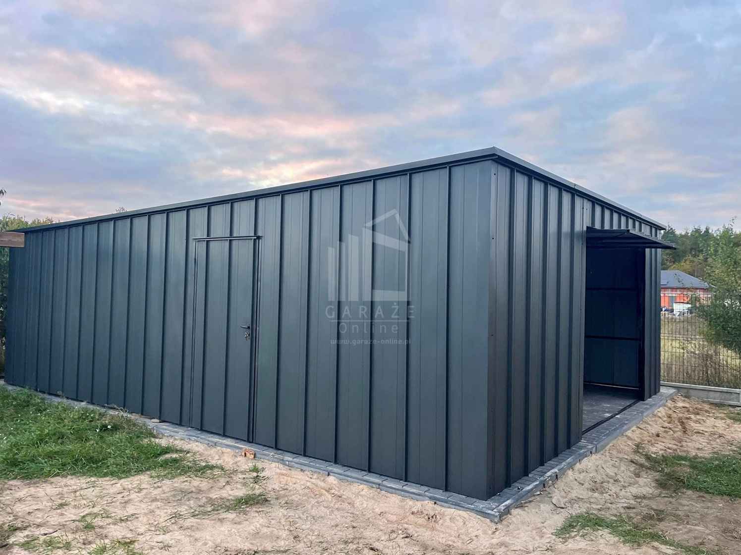 Garaż blaszany 6x8 - brama uchylna - drzwi blacha na rąbek dach ID1013 Kwidzyn - zdjęcie 2