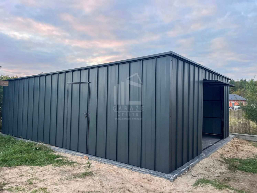 Garaż blaszany 6x8 - brama uchylna - drzwi blacha na rąbek dach ID1013 Kwidzyn - zdjęcie 2