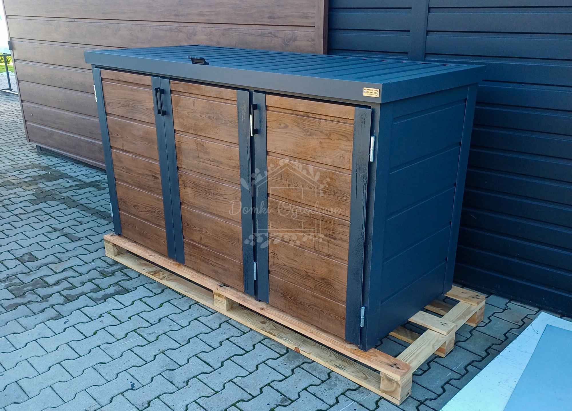 Zabudowa koszy na śmieci wiata 207x80x120 cm 3x240L antracyt  ID869 Gniezno - zdjęcie 2
