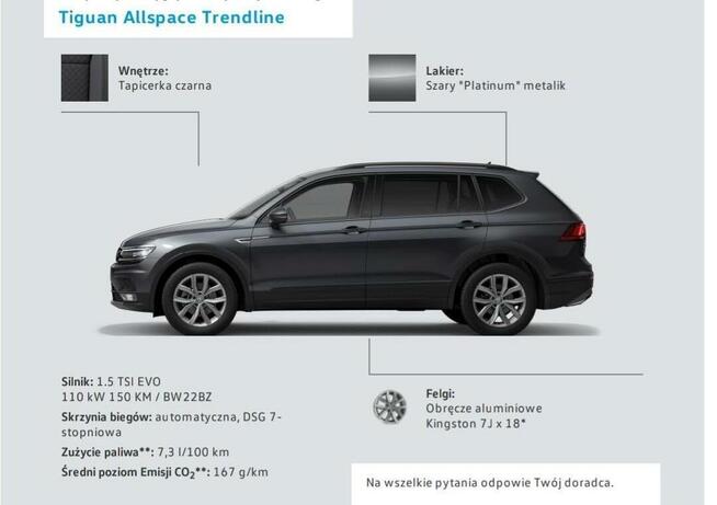 VW Tiguan Allspace 1.5 DSG, 7 os, krajowy Płock - zdjęcie 7