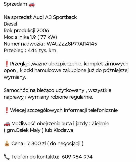 Sprzedam Audi A3 Sportback Zielenie - zdjęcie 12