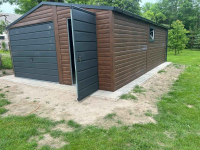 Garaż Blaszany dwuspadowy 5×7 Ciemny Orzech PREMIUM Tczew - zdjęcie 4