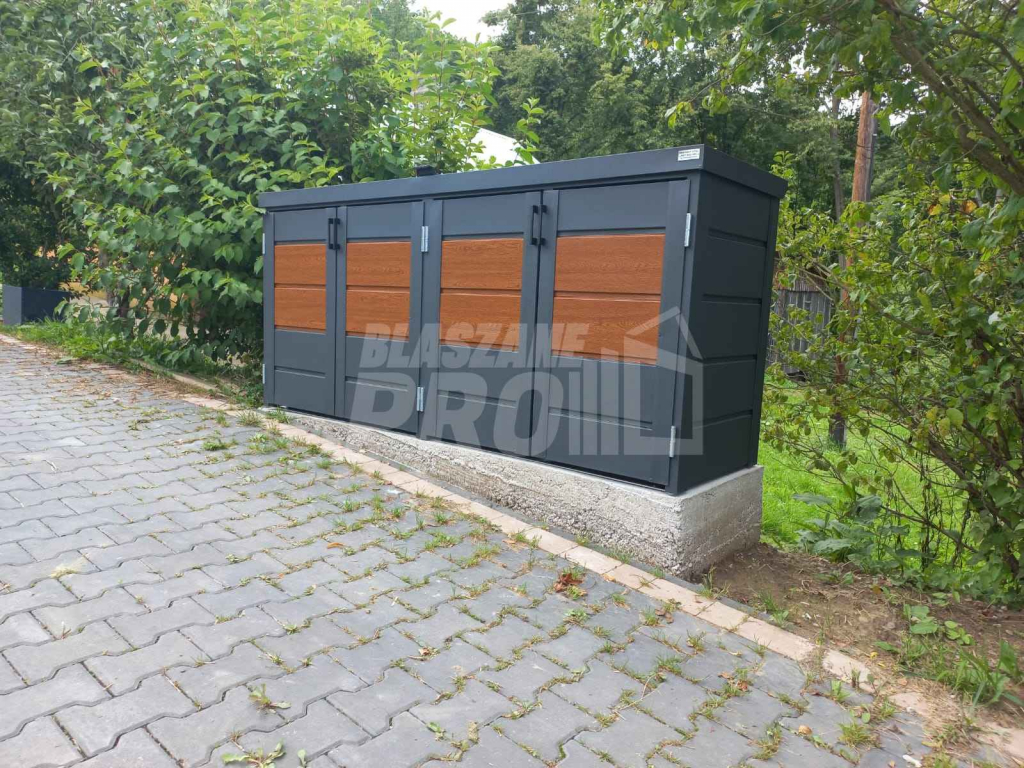 Zabudowa koszy na śmieci wiata śmietnikowa 235x65x110 cm 4x120L GP341 Szczecinek - zdjęcie 7