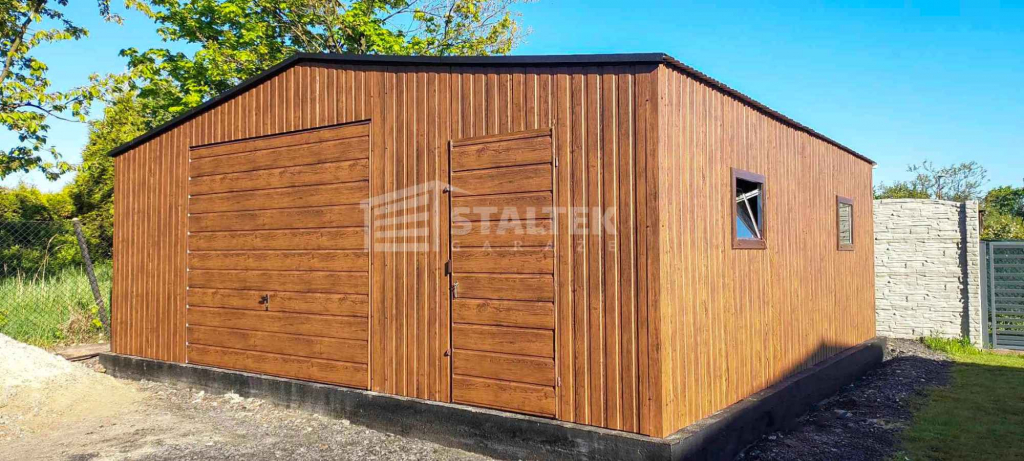 Garaż blaszany 6x6 Brama + drzwi + 2x okno drewnopodobnyt Dach ST111 Toruń - zdjęcie 4