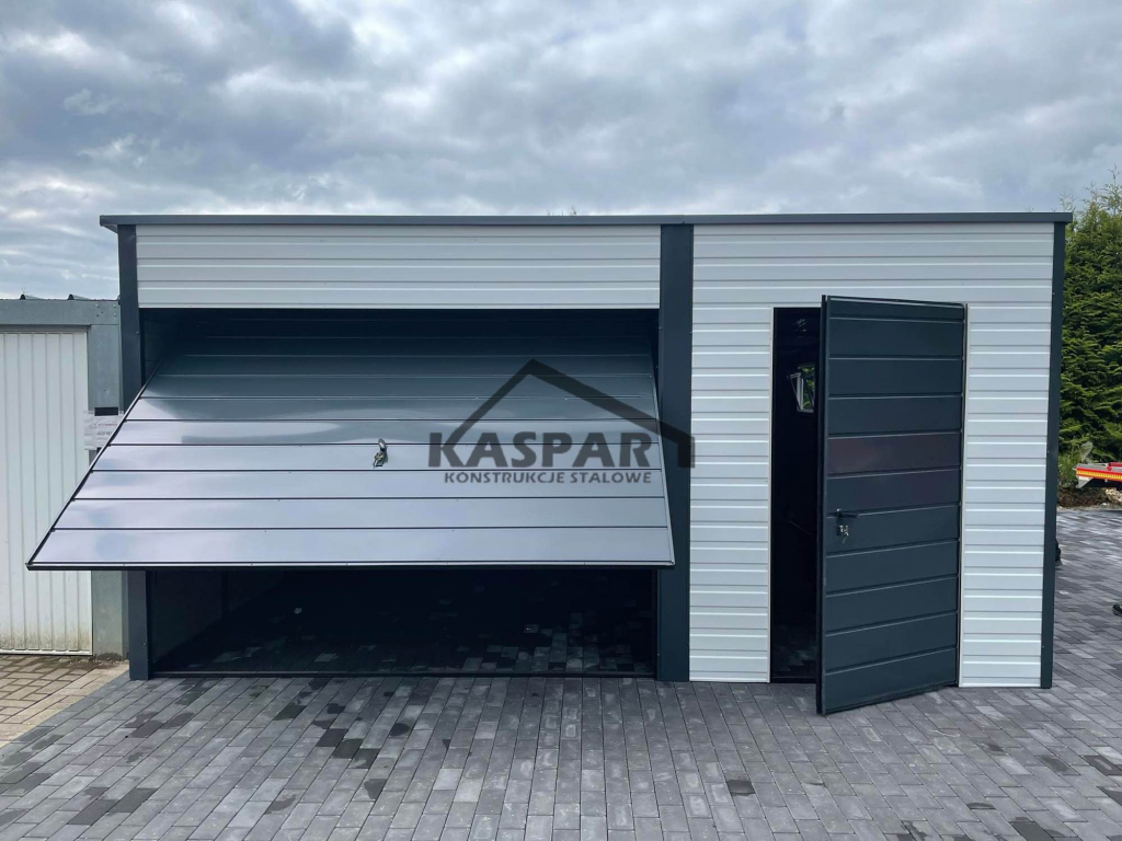 Garaż blaszany 5x6 2x Brama uchylna  biały spad w tył  GP121 Przemyśl - zdjęcie 4