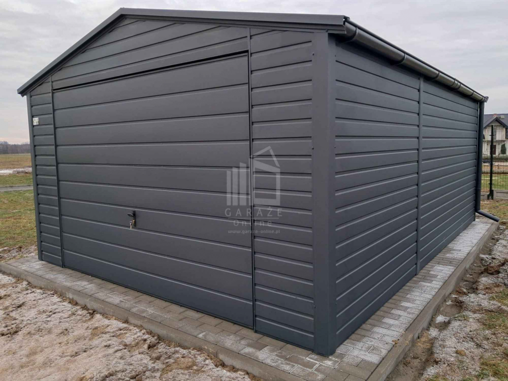 Garaż blaszany 4x7m - brama uchylna okno rynny dach dwuspadowy ID984 Łuków - zdjęcie 3