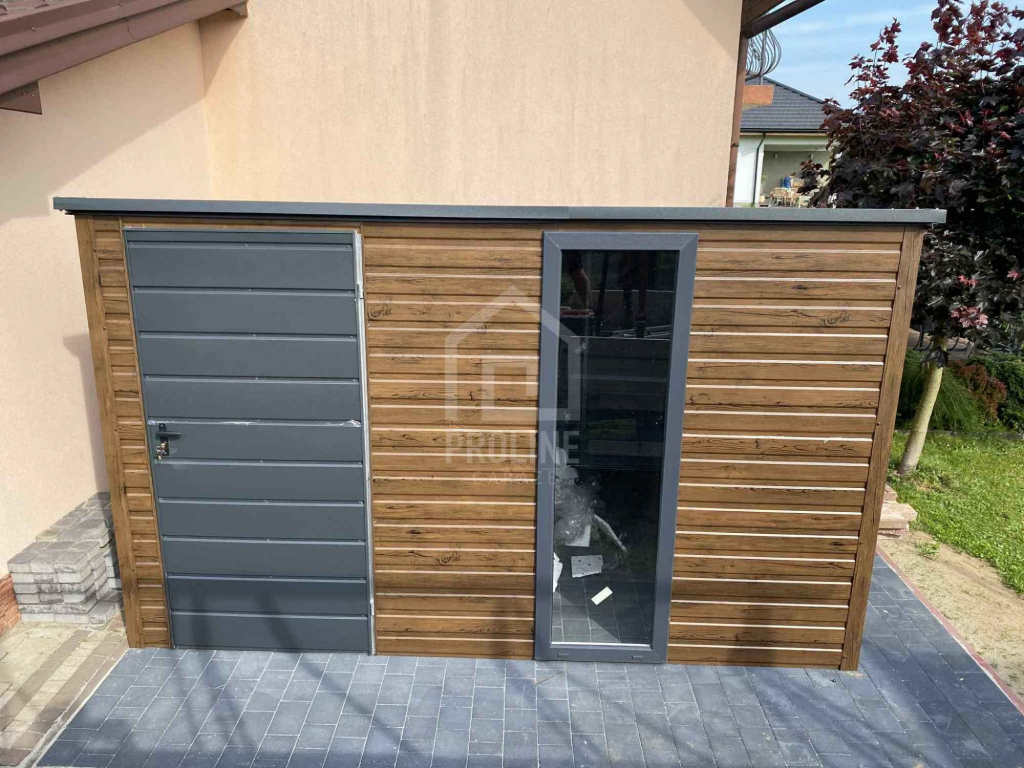 Schowek Domek Ogrodowy 3x2m drzwi okno drewnopodobny spad w tył PLG186 Morąg - zdjęcie 2