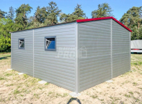 Garaż Blaszany 5,5x6m Brama Uchylna - Drzwi - 2x Okno - Srebrny GP415 Słupsk - zdjęcie 5