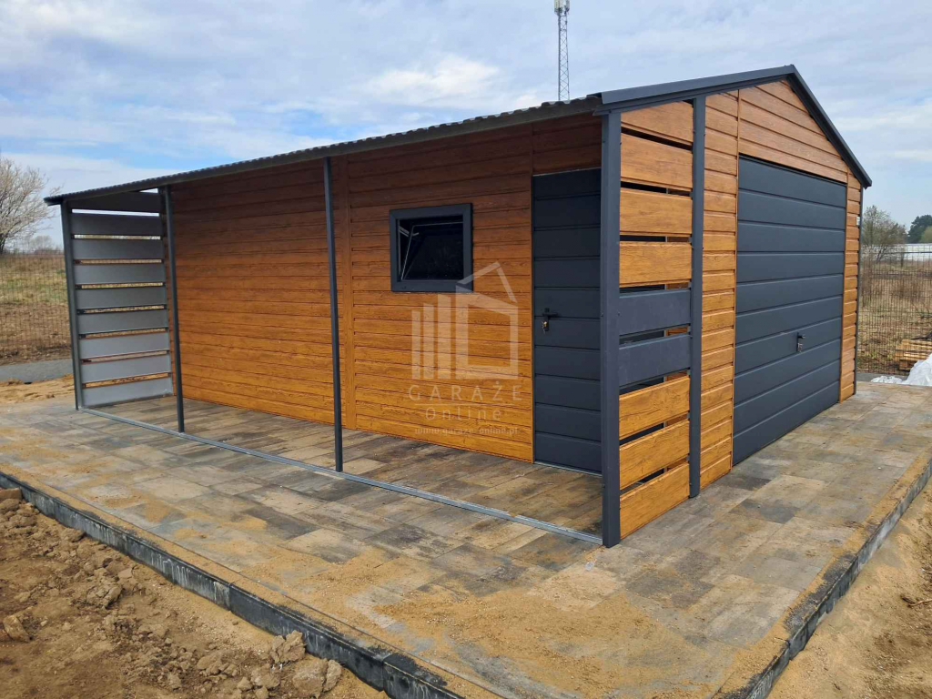 Garaż blaszany 4x5m + wiata 1x5m brama drzwi okno  dach ID988 Morąg - zdjęcie 6