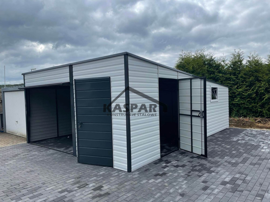 Garaż blaszany 5x6 2x Brama uchylna  biały spad w tył  GP121 Przemyśl - zdjęcie 9