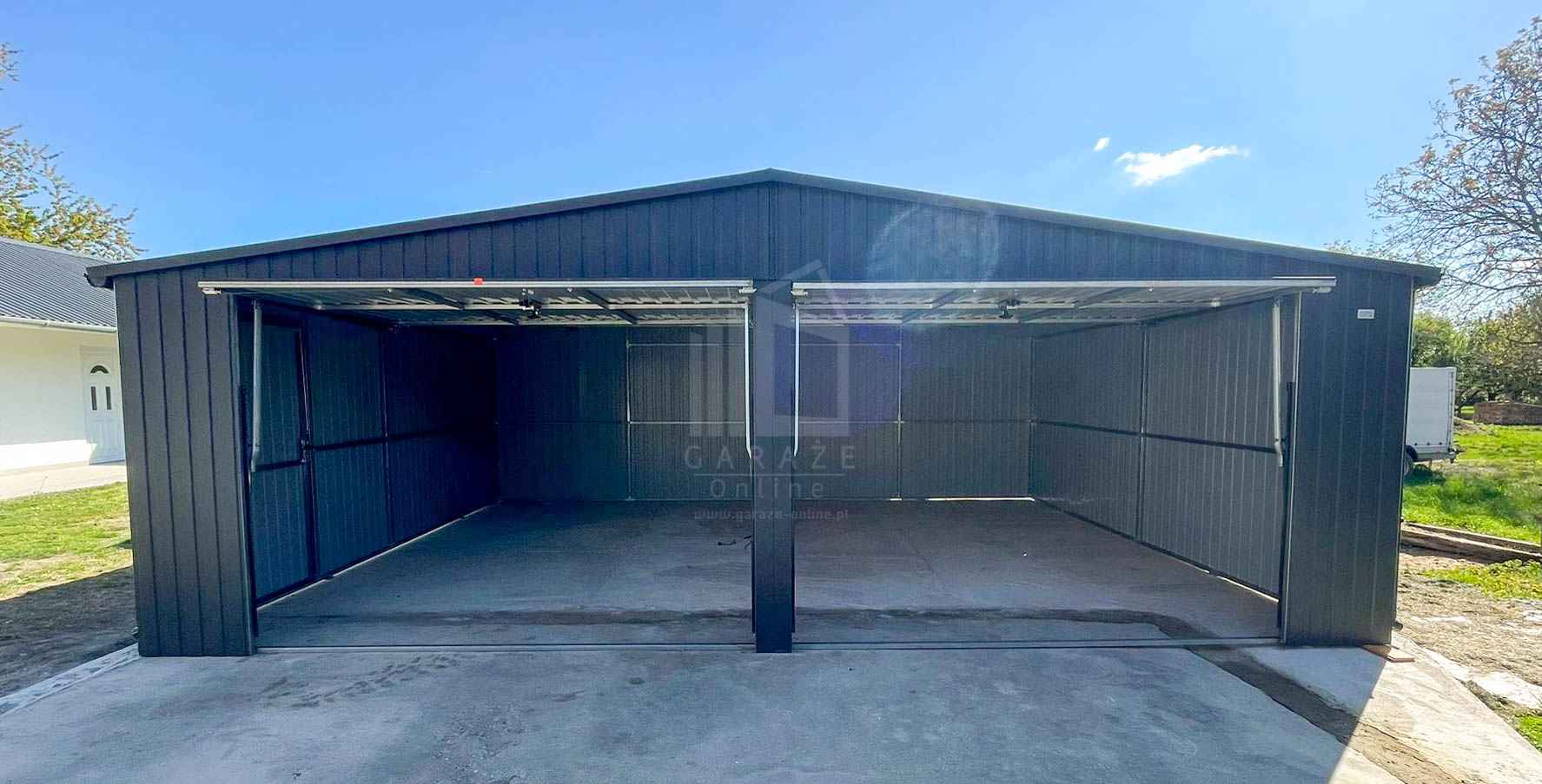 Garaż blaszany 8x6m 2x brama uchylna dach drzwi rynny ID1254 Kwidzyn - zdjęcie 3